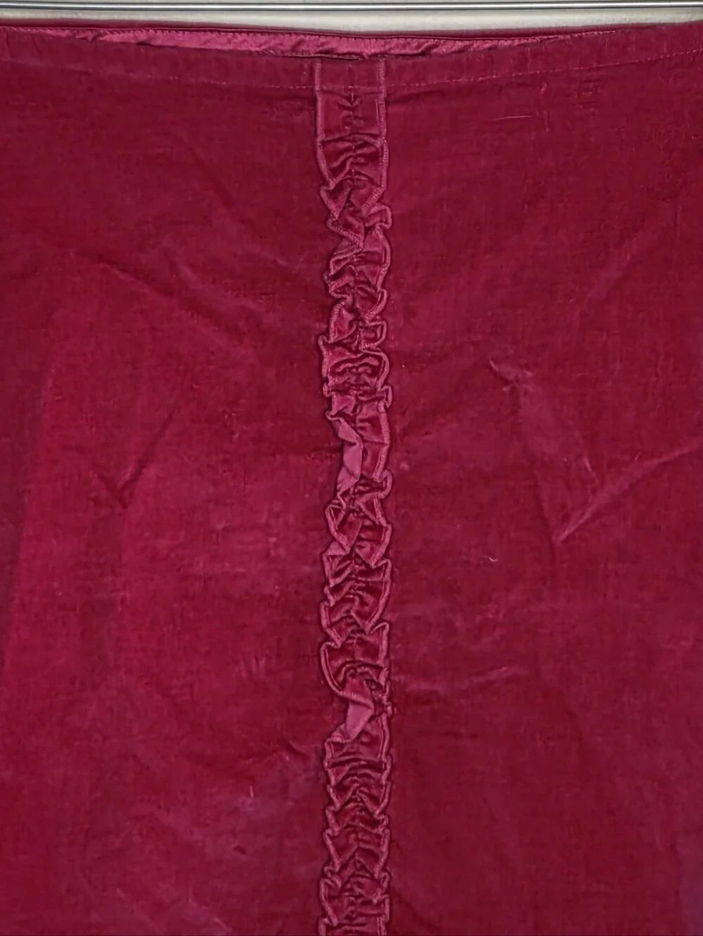 Y2K Gap Kids Cherry Red Velour Ruffle Mini Skirt Girls Size 8 Holiday Bold